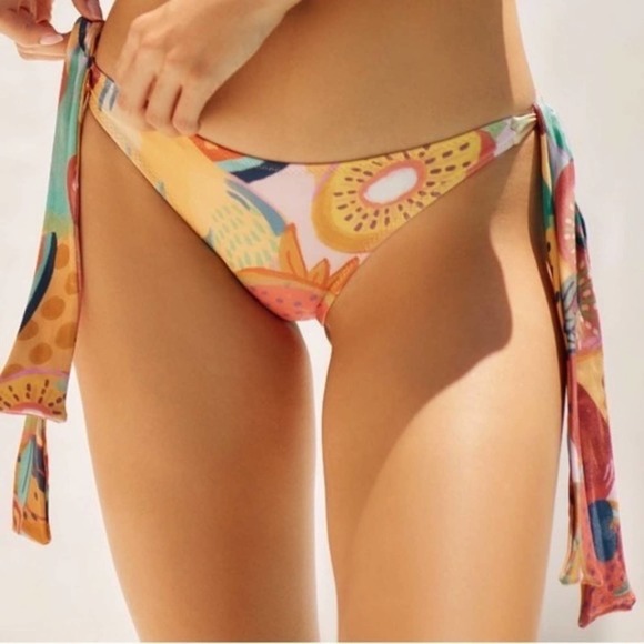 FARM Rio Other - Farm Rio Anthropologie Summery Salad Bikini Bottoms Small NWT